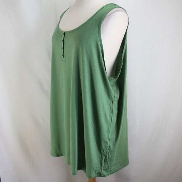 Torrid Henley Tank Top Womens Size 6 6X Green Scoop Neck Classic Fit Womens - Picture 3 of 7